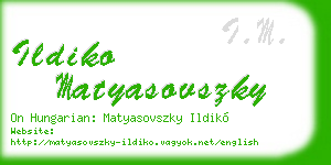 ildiko matyasovszky business card